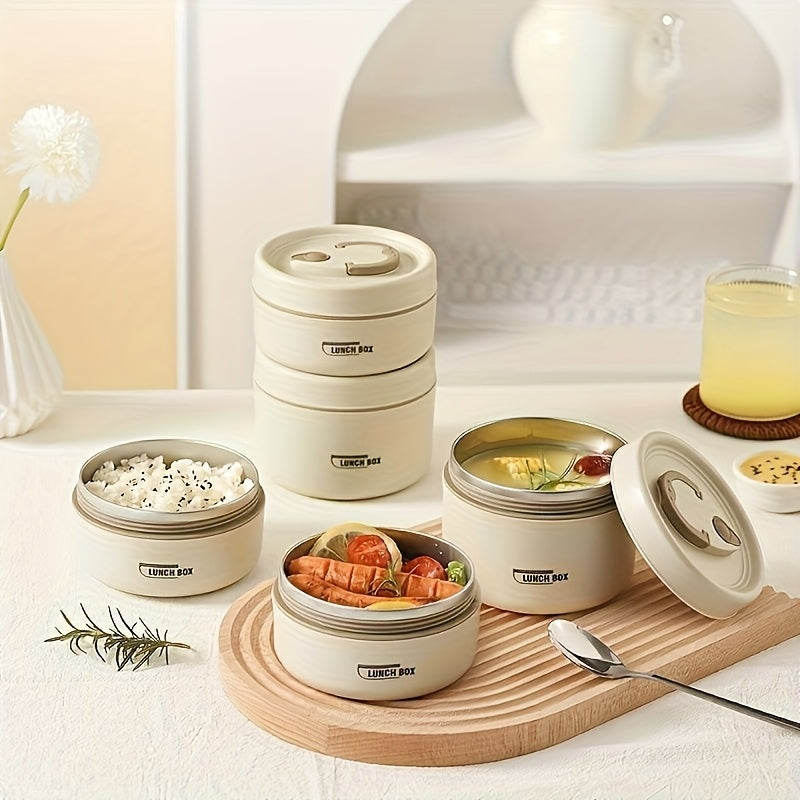 Stainless Steel 2pc Layer Bento Lunch Box With Bag, 2 Thermal Portable Food bag For Student