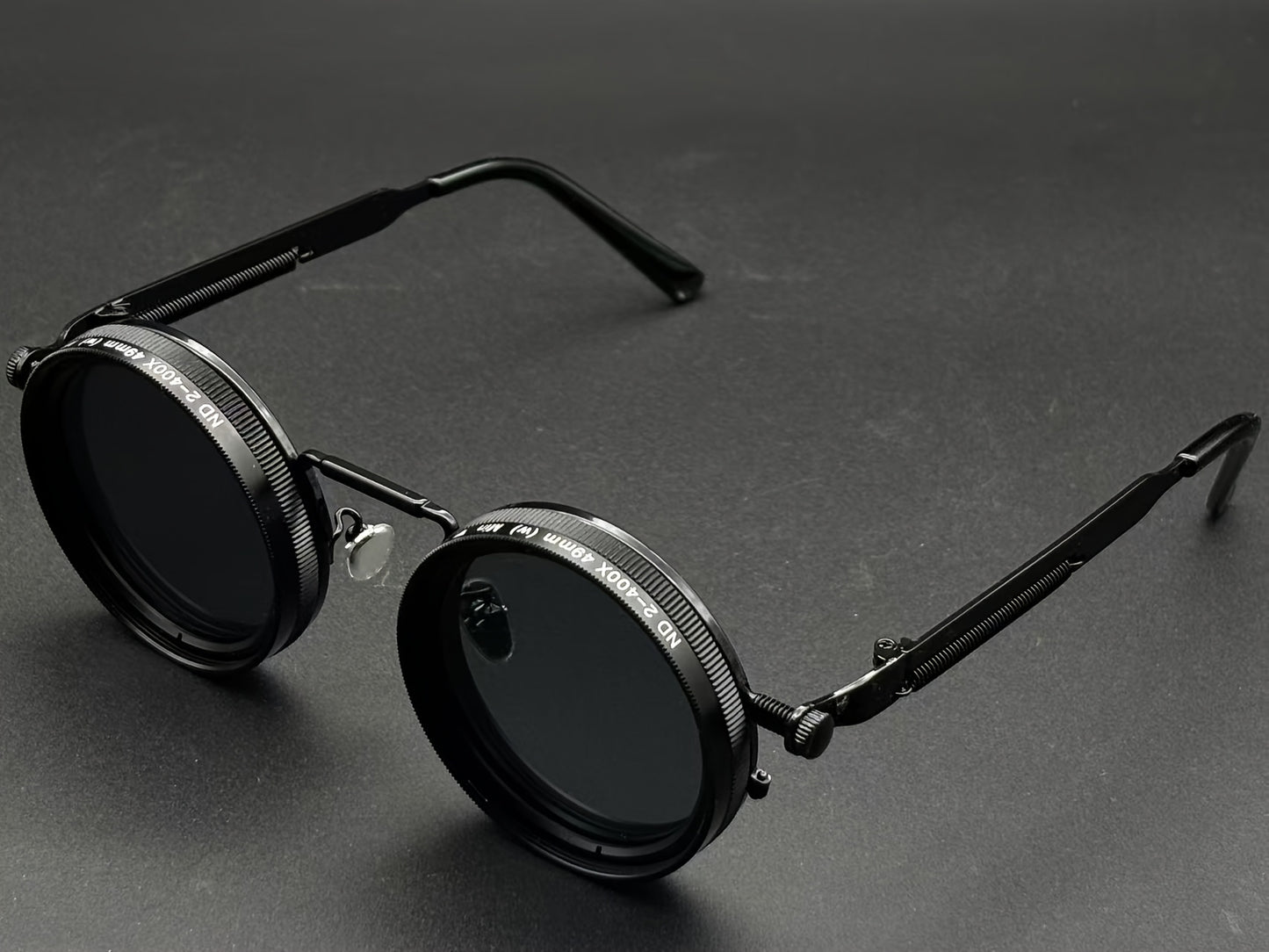 Punk Style Round Fashion Glasses with Rotating Lens for Men & Women