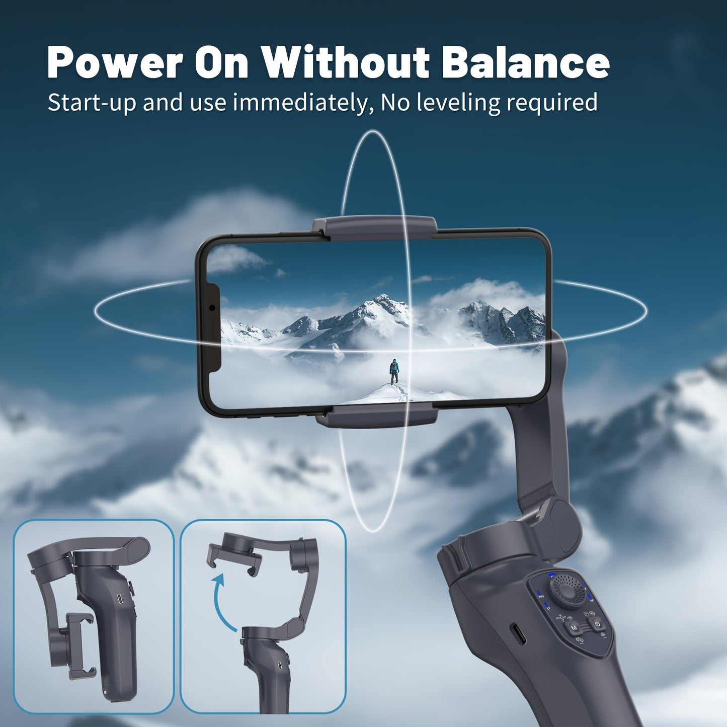 COMITOK L7C smart 3-axis handheld gimbal, can be used for shooting smooth videos