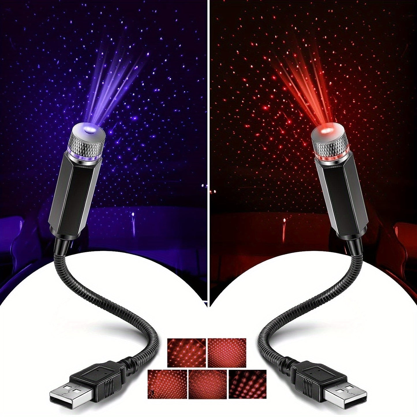USB Starry Night Sky Projector Light - Adjustable LED Strip for Car Roof & Bedroom,Romantic