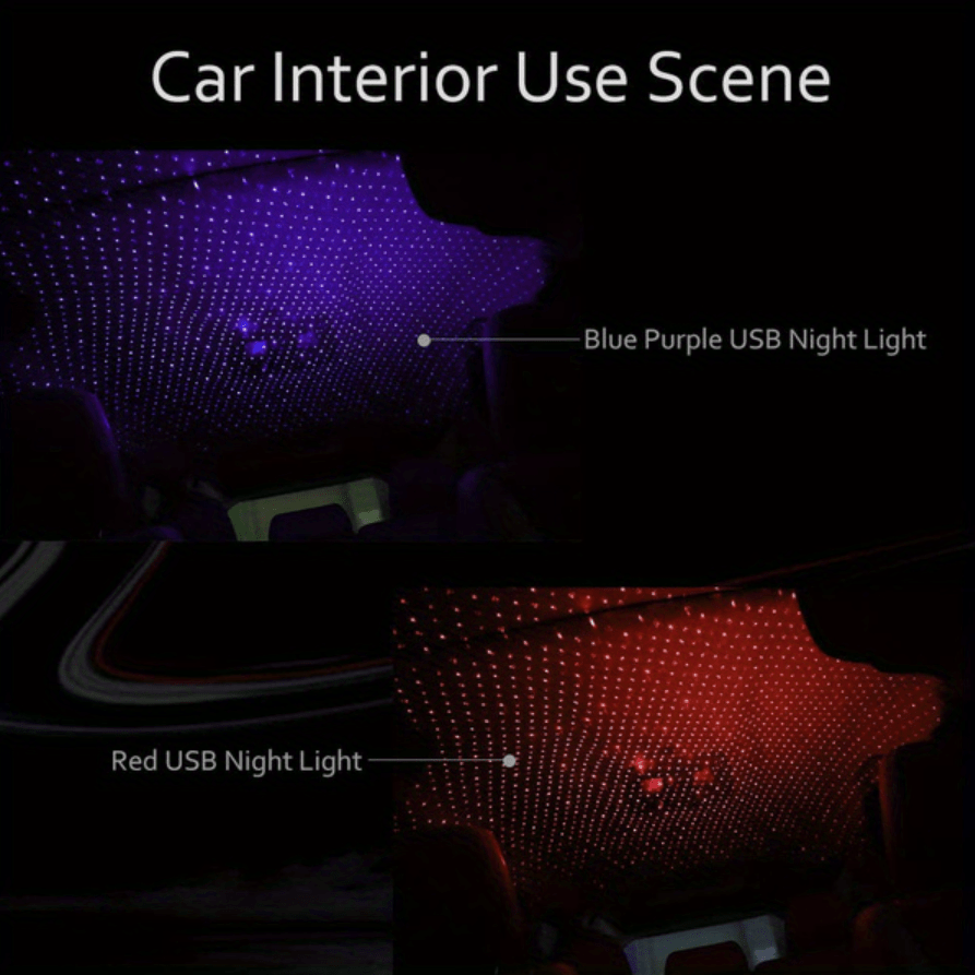 USB Starry Night Sky Projector Light - Adjustable LED Strip for Car Roof & Bedroom,Romantic
