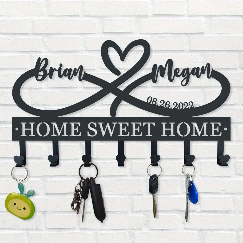 Key Holder Fashion Wall Mount with Heart-Shaped Hook 1