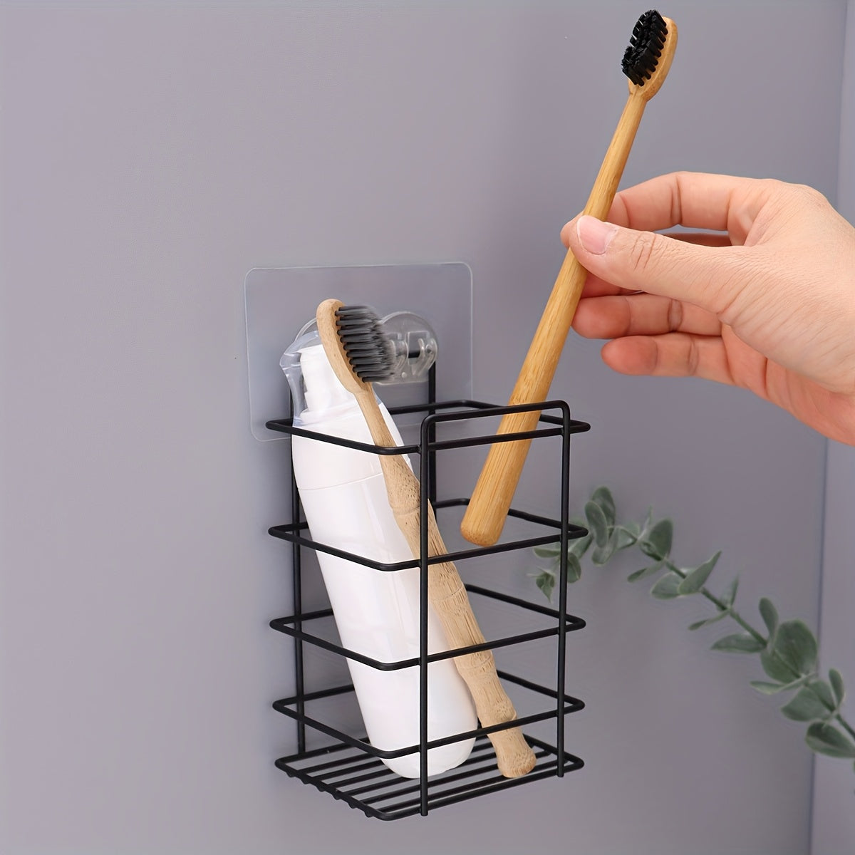 Iron Wall-Mounted Storage Rack Bathroom Toothbrush Holder