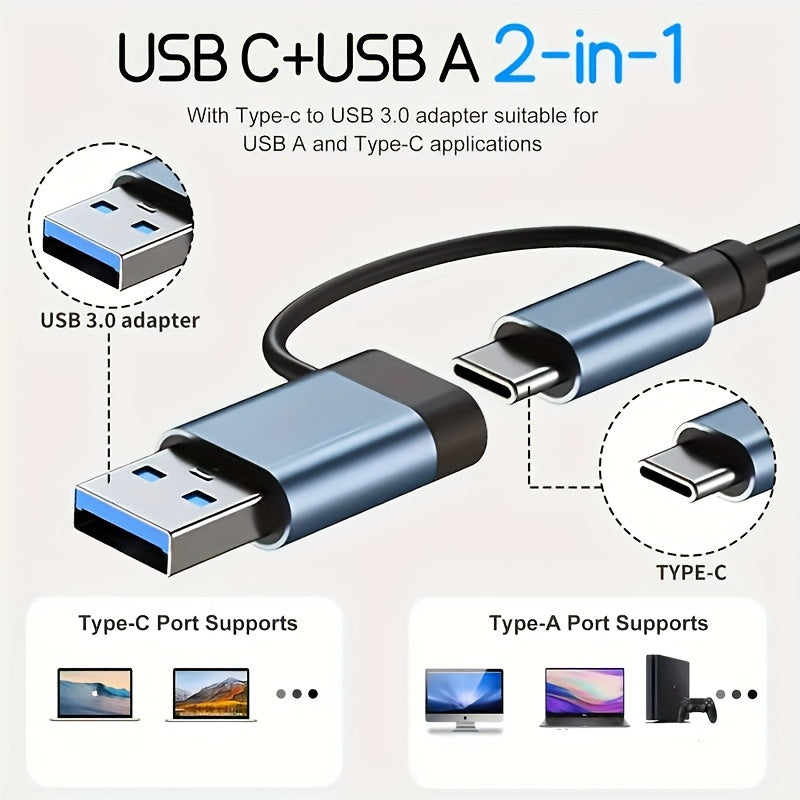 7-in-1 High-Speed USB 3.0 Data Transfer Adapter, Multiport Expansion