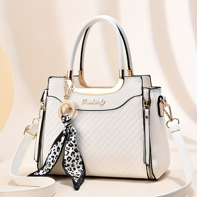 Handbag for Women Golden-Tone Hardware Elegant Black Quilted