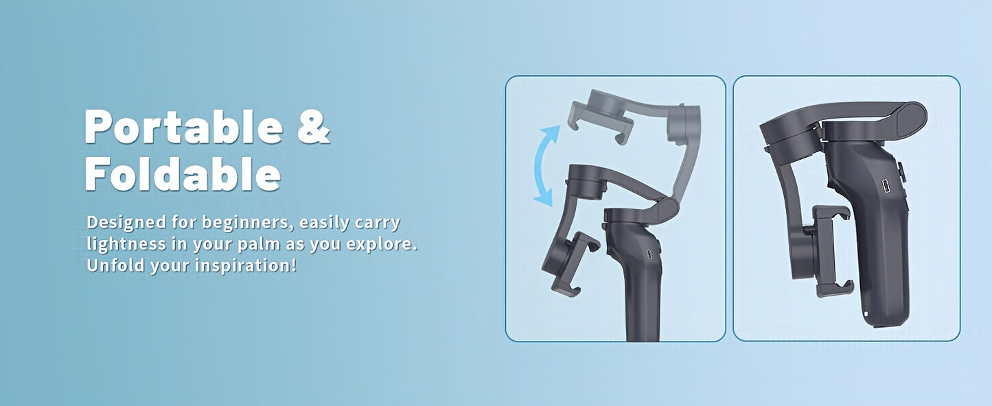 COMITOK L7C smart 3-axis handheld gimbal, can be used for shooting smooth videos