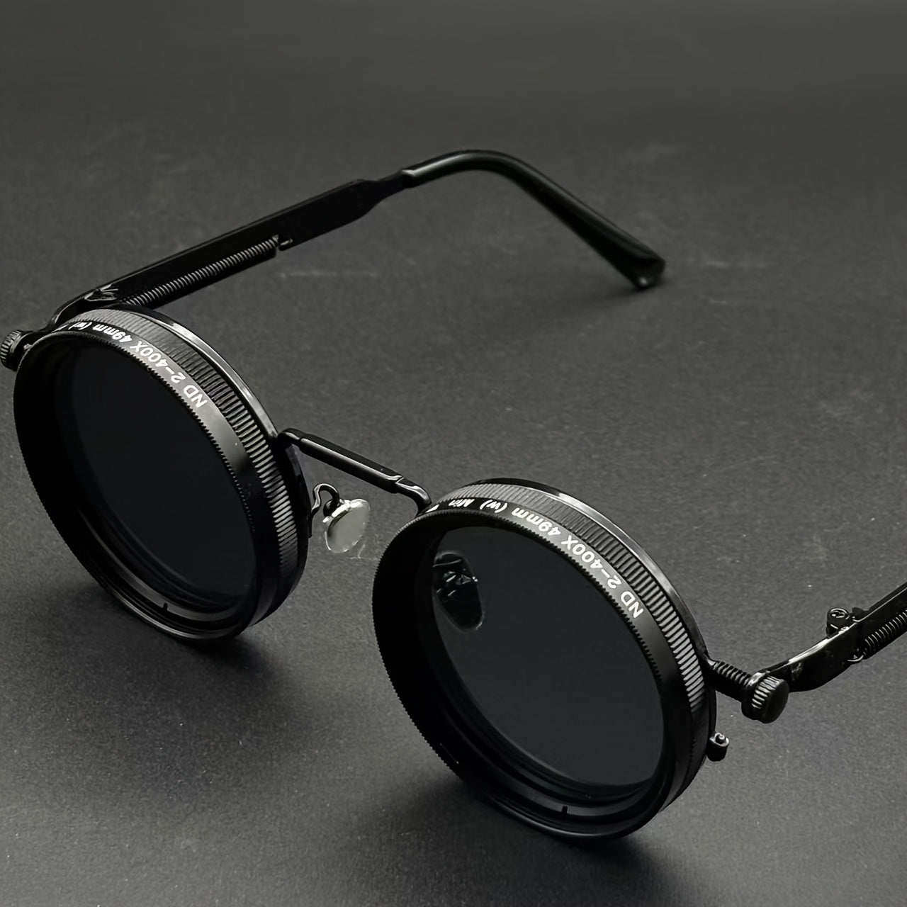 Punk Style Round Fashion Glasses with Rotating Lens for Men & Women