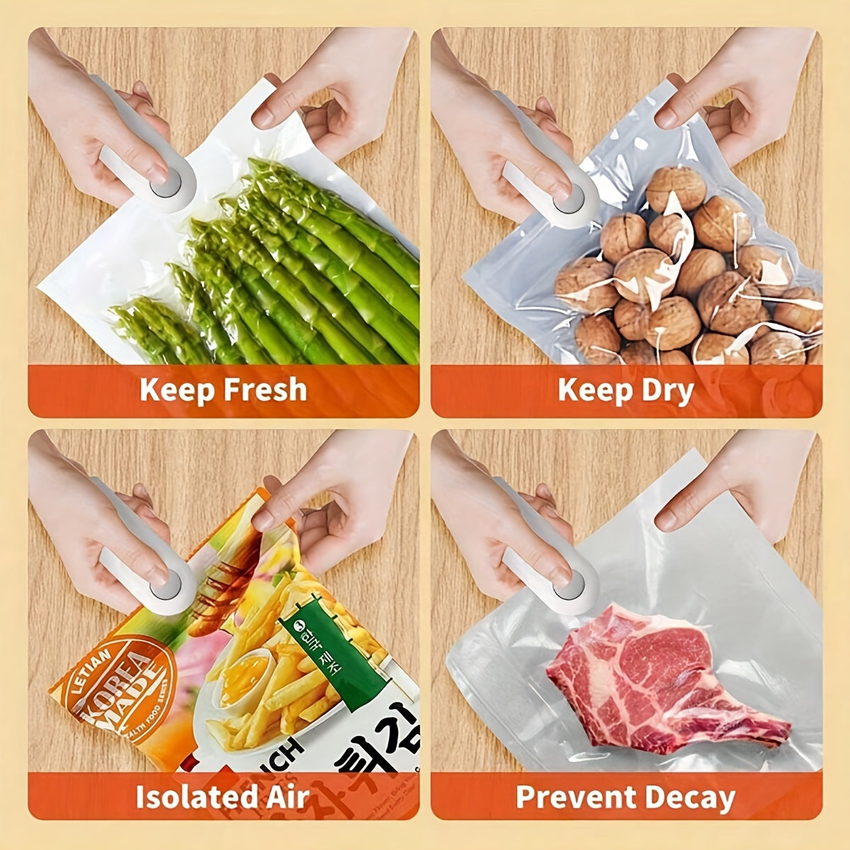 Mini Snack Bag Sealer - USB Rechargeable & Heat Seal for Chips, Cookies