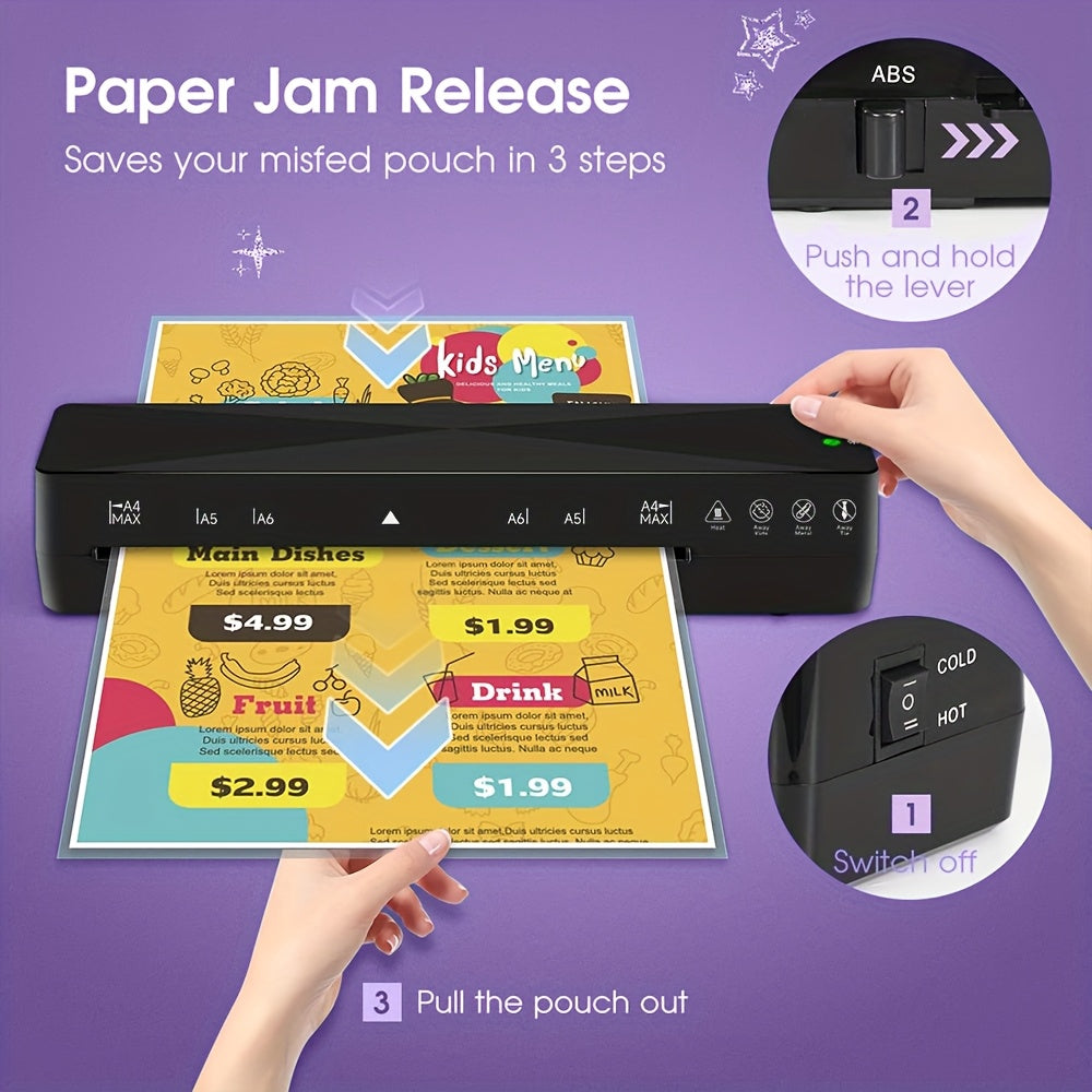 A4 Thermal Laminator Machine forBest Settings Hot and Cold.