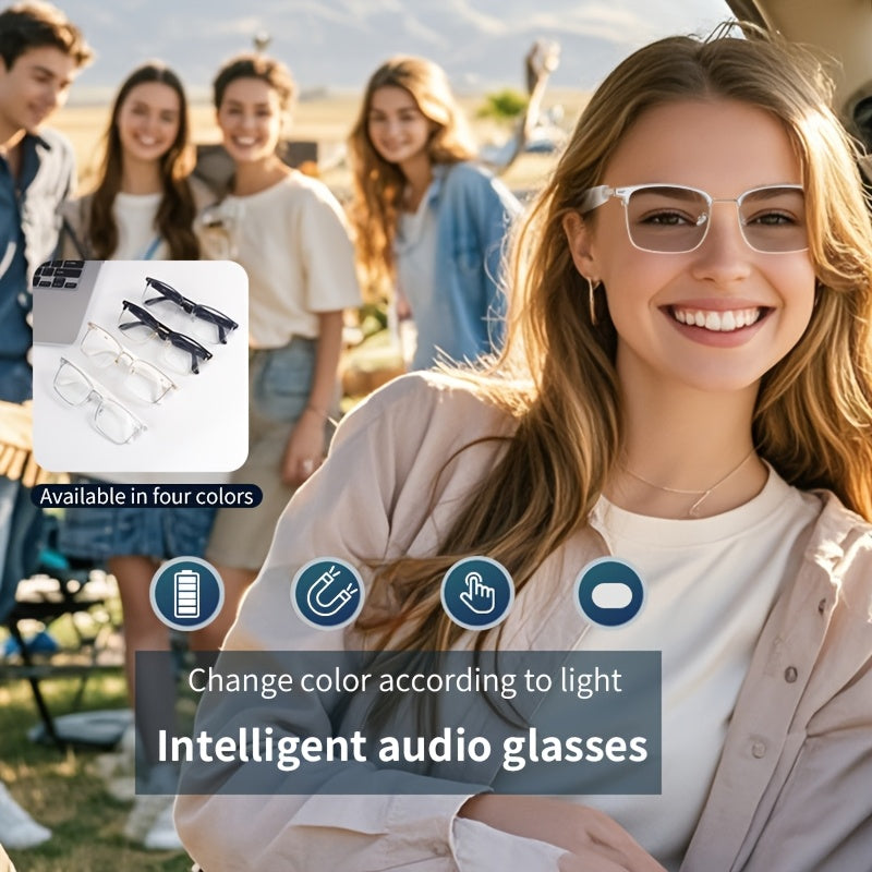 Wireless Smart Glasses for Men & Women, Color Changing,AI Voice Assistant