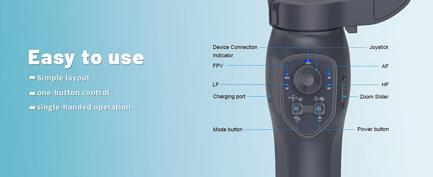COMITOK L7C smart 3-axis handheld gimbal, can be used for shooting smooth videos