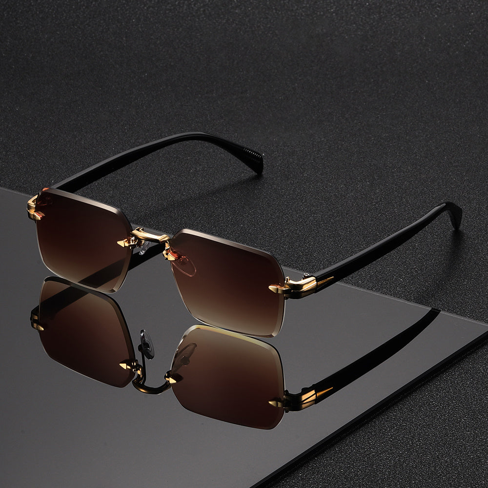 Frameless Square Glasses for Men