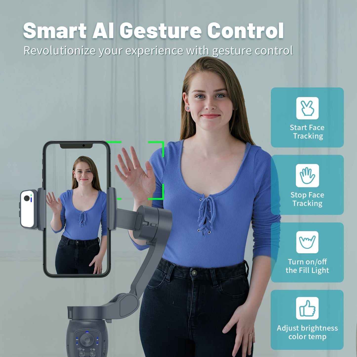 COMITOK L7C smart 3-axis handheld gimbal, can be used for shooting smooth videos