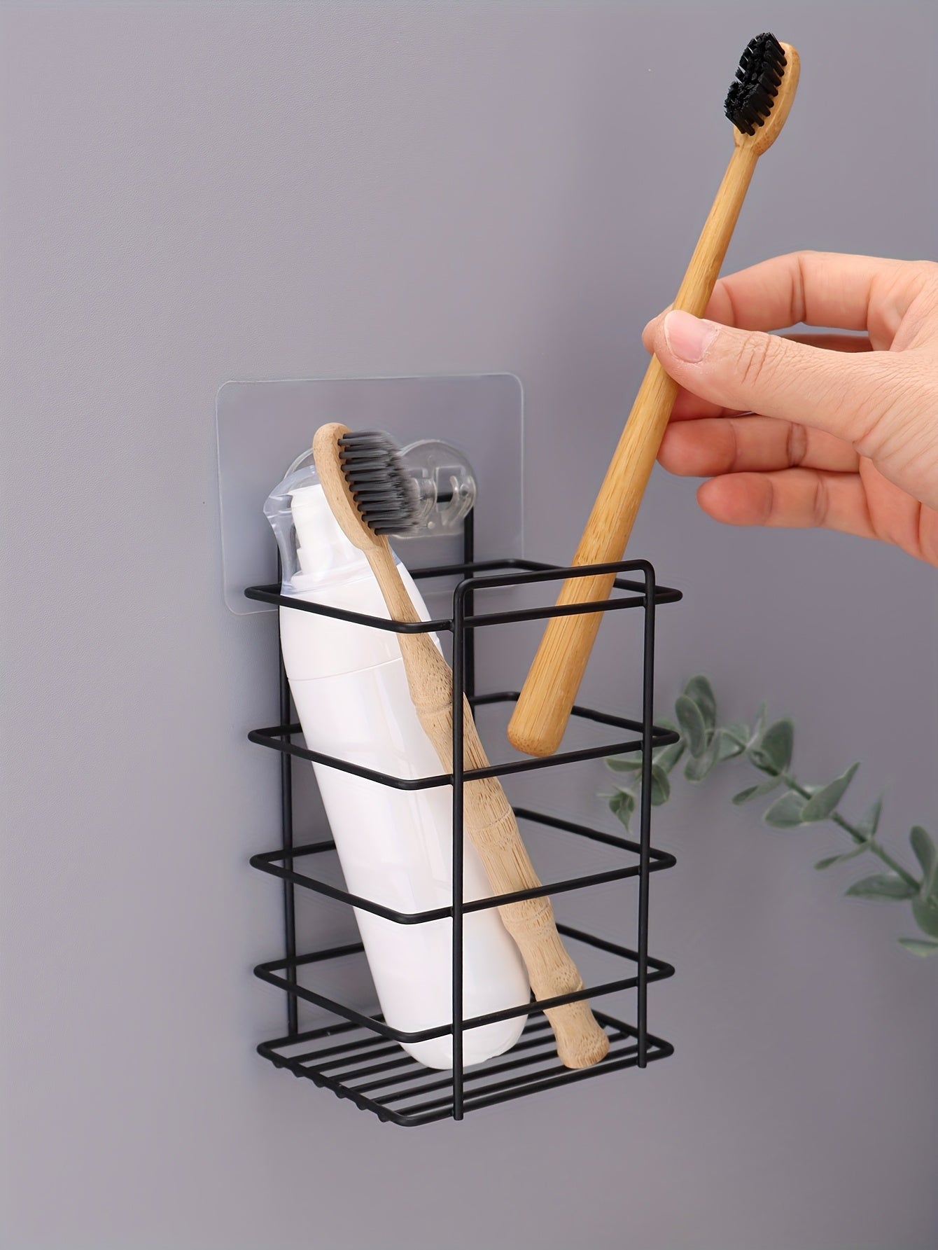Iron Wall-Mounted Storage Rack Bathroom Toothbrush Holder