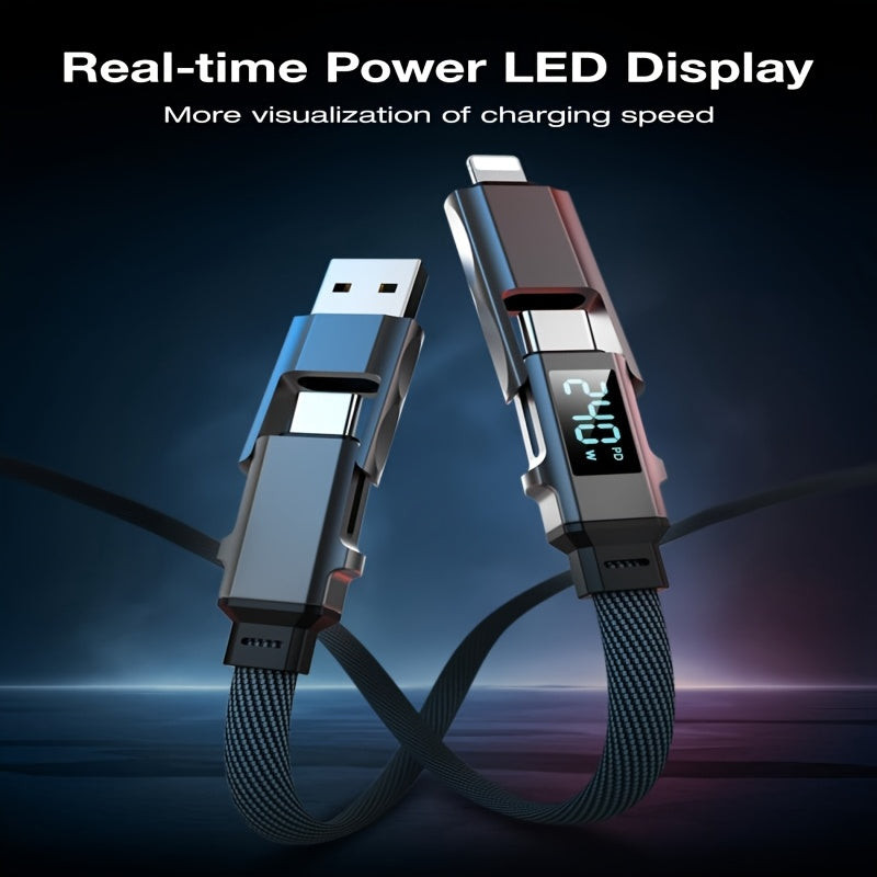 Macha Zinc Alloy 240W MAX 5A 4-in-1 High-Speed Charging Data Cable Data Transfer