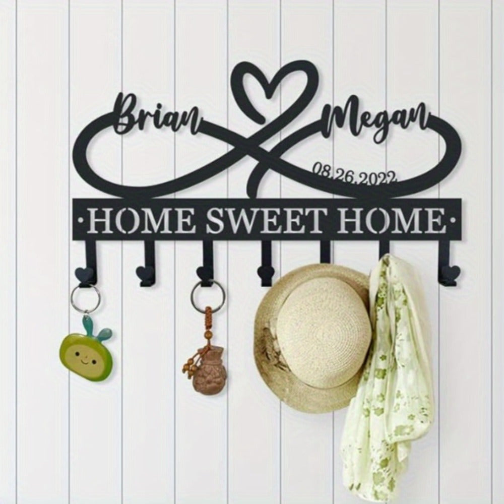 Key Holder Fashion Wall Mount with Heart-Shaped Hook 1