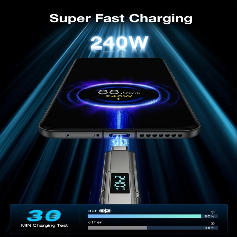 Macha Zinc Alloy 240W MAX 5A 4-in-1 High-Speed Charging Data Cable Data Transfer