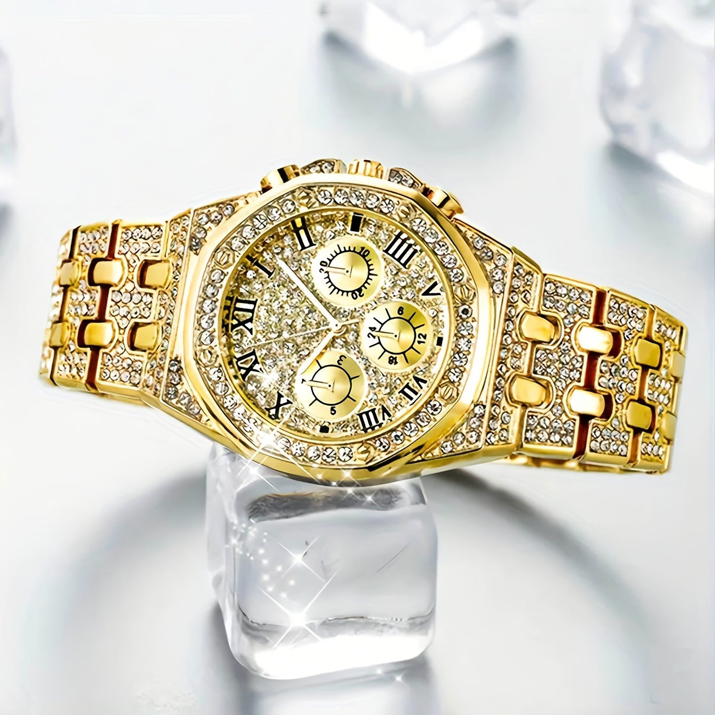 Ladies' Fashionable Luxury Watch with Rhinestones Present for Mom.