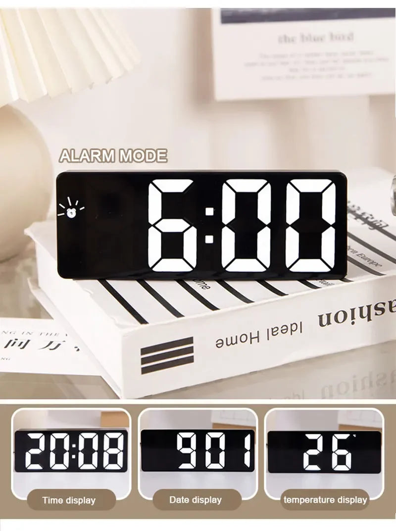 Smart Alarm Clock Screen Mirror Temperature