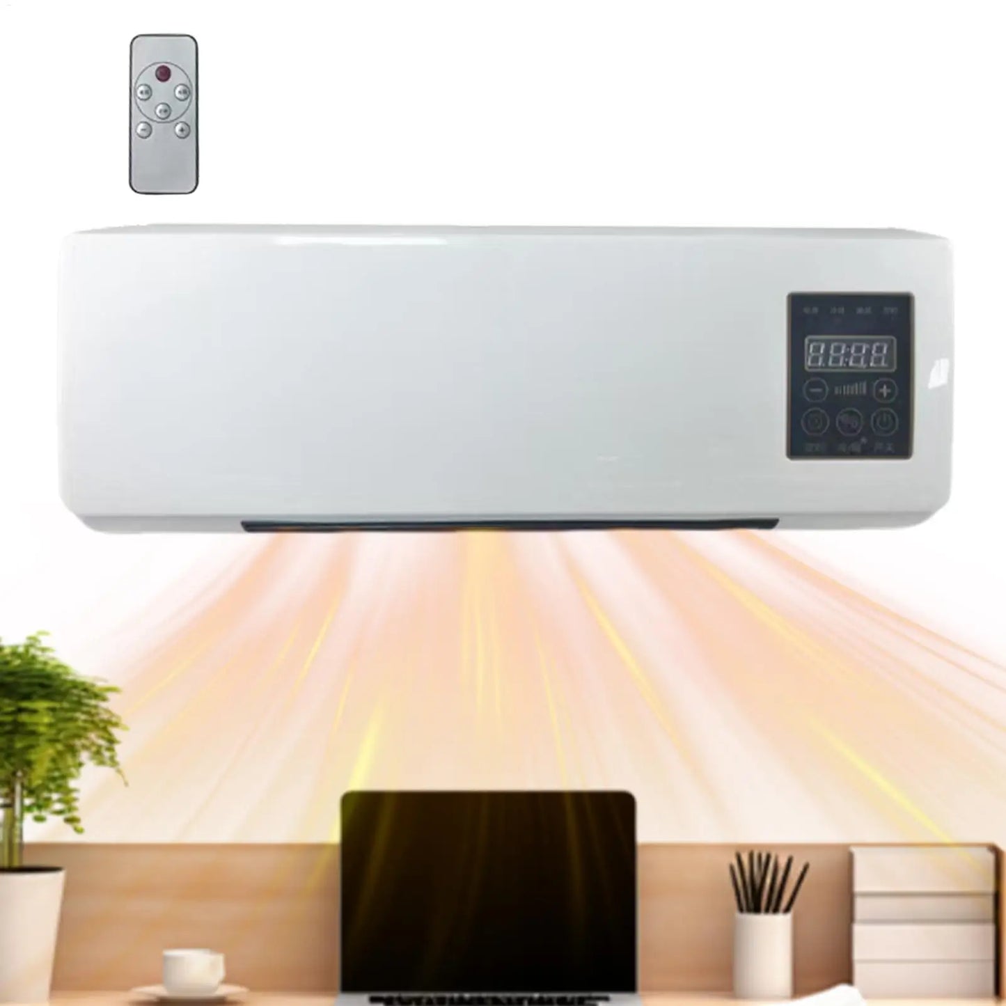 Air Conditioner Fan Wall Mounted Air Heater Remote Control Heating & Cooling Device