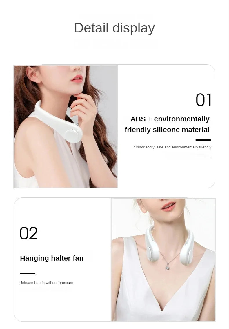 Portable Neck Fan, Hands-Free Bladeless, 3 Speeds