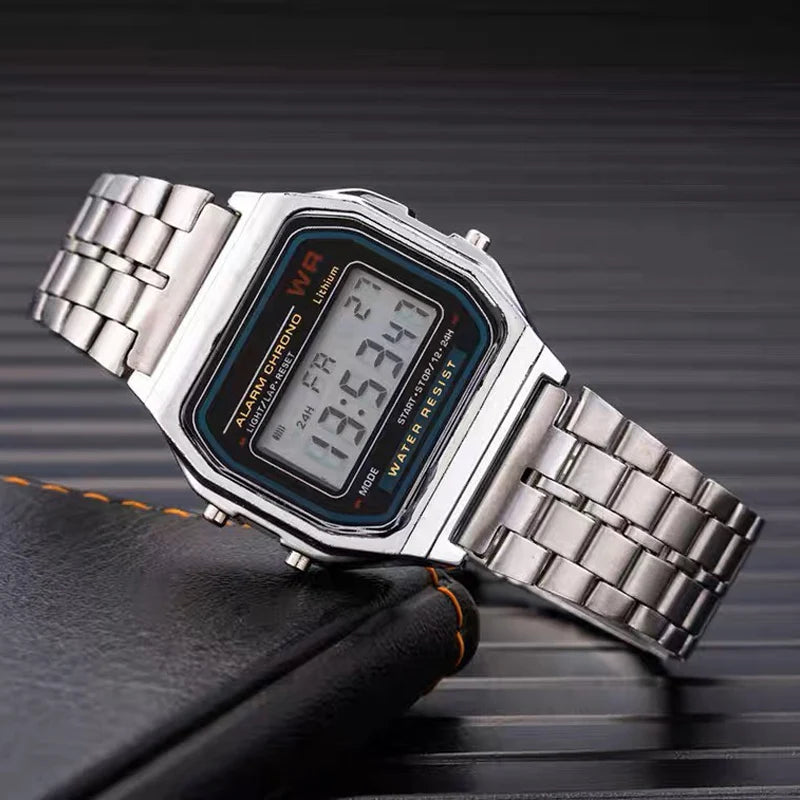 Luxury Gold Silver Sports Military Watches Men Women LED Digital