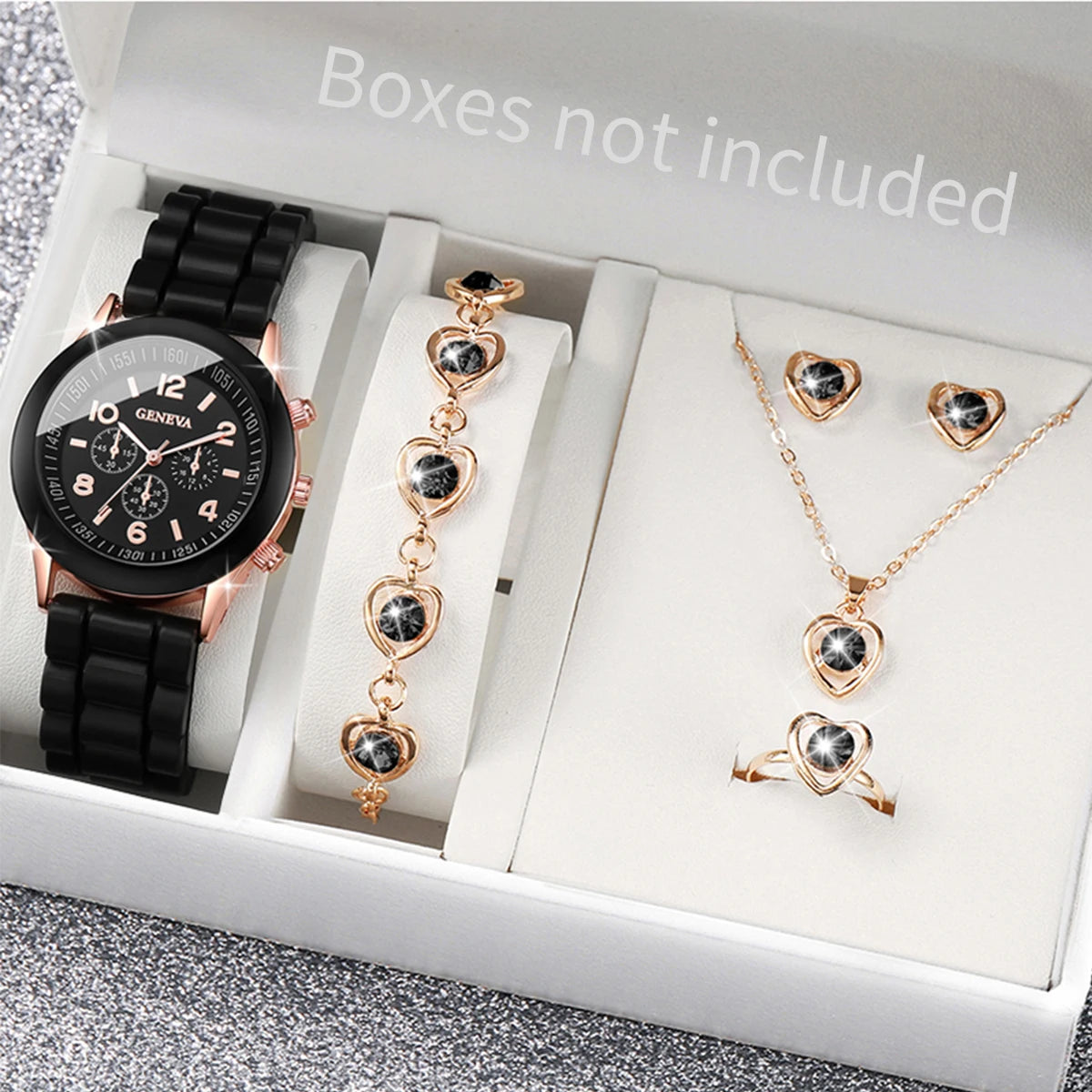 5/6PCS Women Watches Fashion Silicone Band Women Quartz Watches Gift (Without Box)