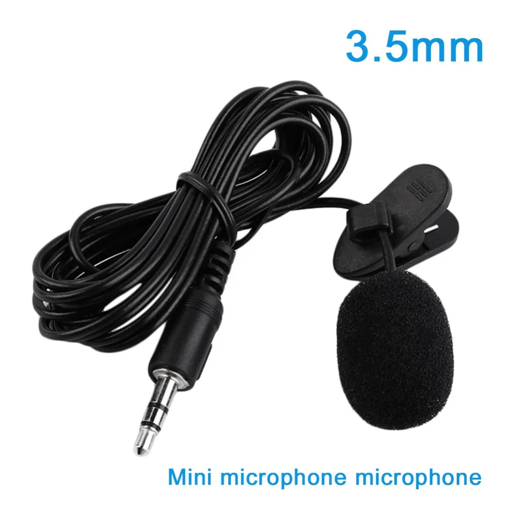 3.5mm Mini Lavalier Microphone Metal Clip Lapel Mic for Mobile Phone PC Laptop Wired Microphone for Speaking Vocal Audio