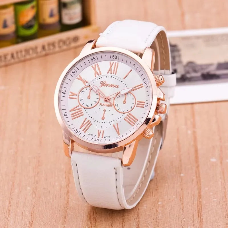 Fashionable Casual Women's Watch Geneva Double Level Belt Quartz Hand