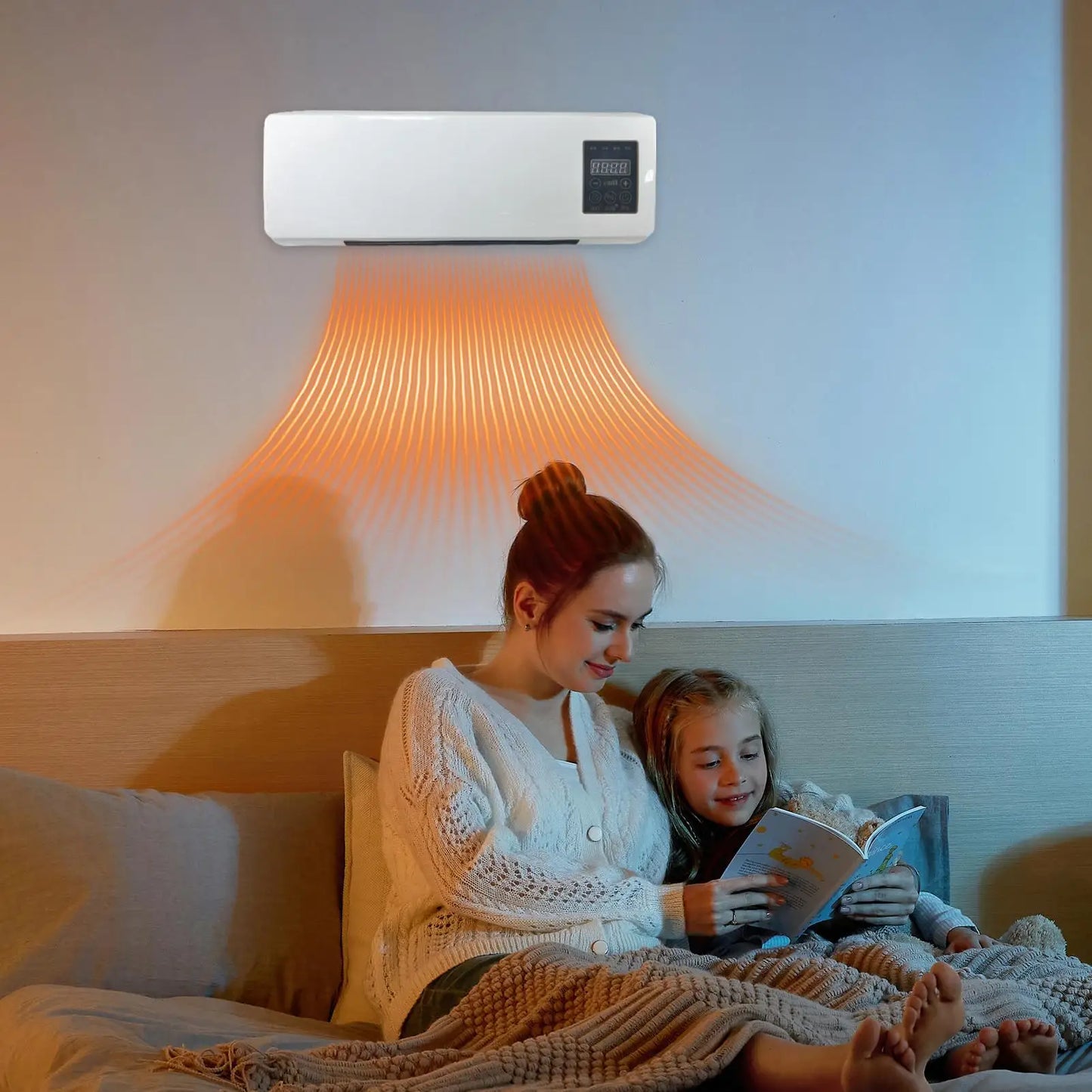 Air Conditioner Fan Wall Mounted Air Heater Remote Control Heating & Cooling Device