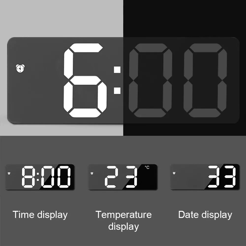 Smart Alarm Clock Screen Mirror Temperature