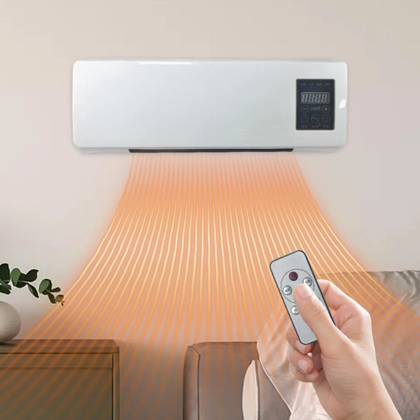 Air Conditioner Fan Wall Mounted Air Heater Remote Control Heating & Cooling Device