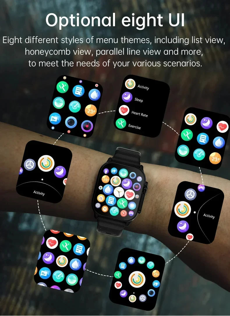 T800 Ultra Smart Watch Men 49mm Series 8 AMOLED Screen NFC Apple