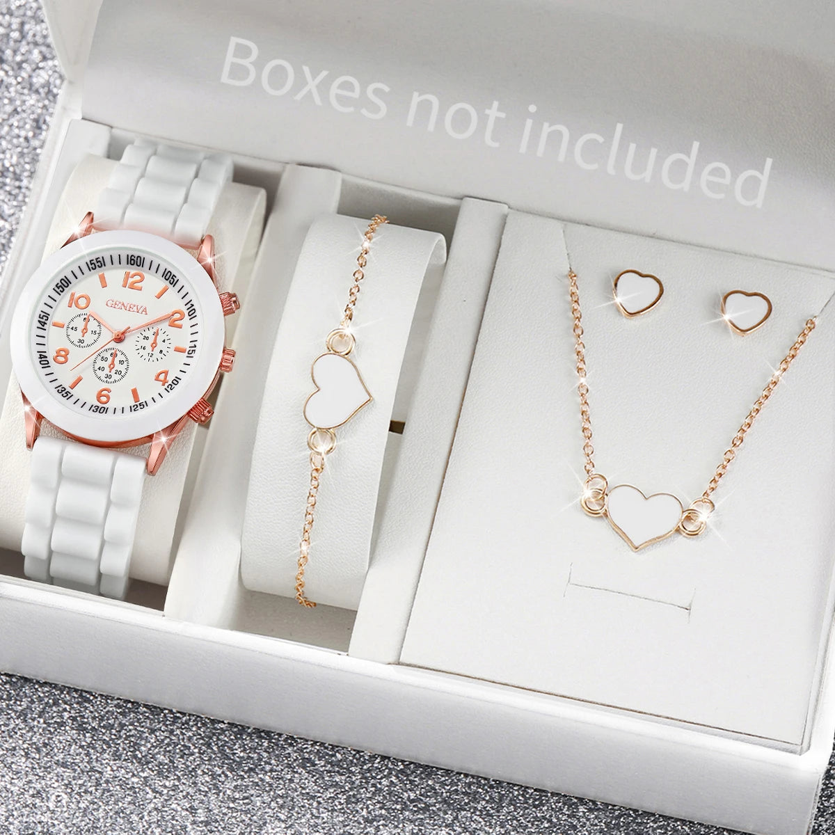 5/6PCS Women Watches Fashion Silicone Band Women Quartz Watches Gift (Without Box)