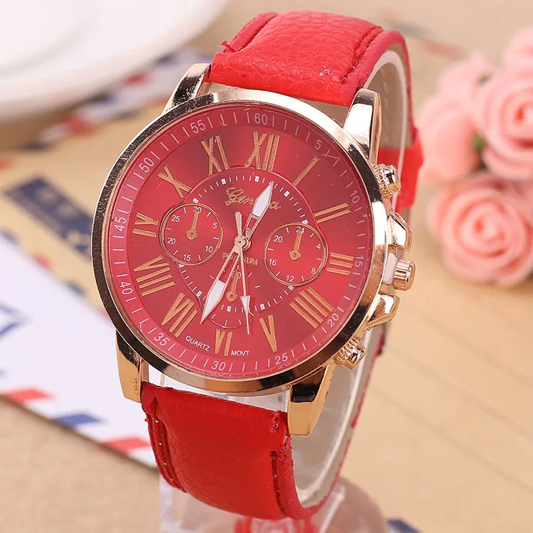Fashionable Casual Women's Watch Geneva Double Level Belt Quartz Hand