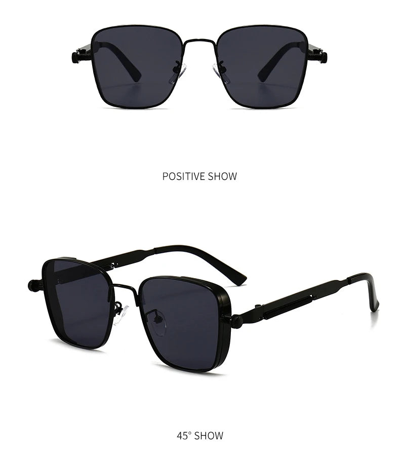 New European and American retro box edging steam punk men's sunglasses