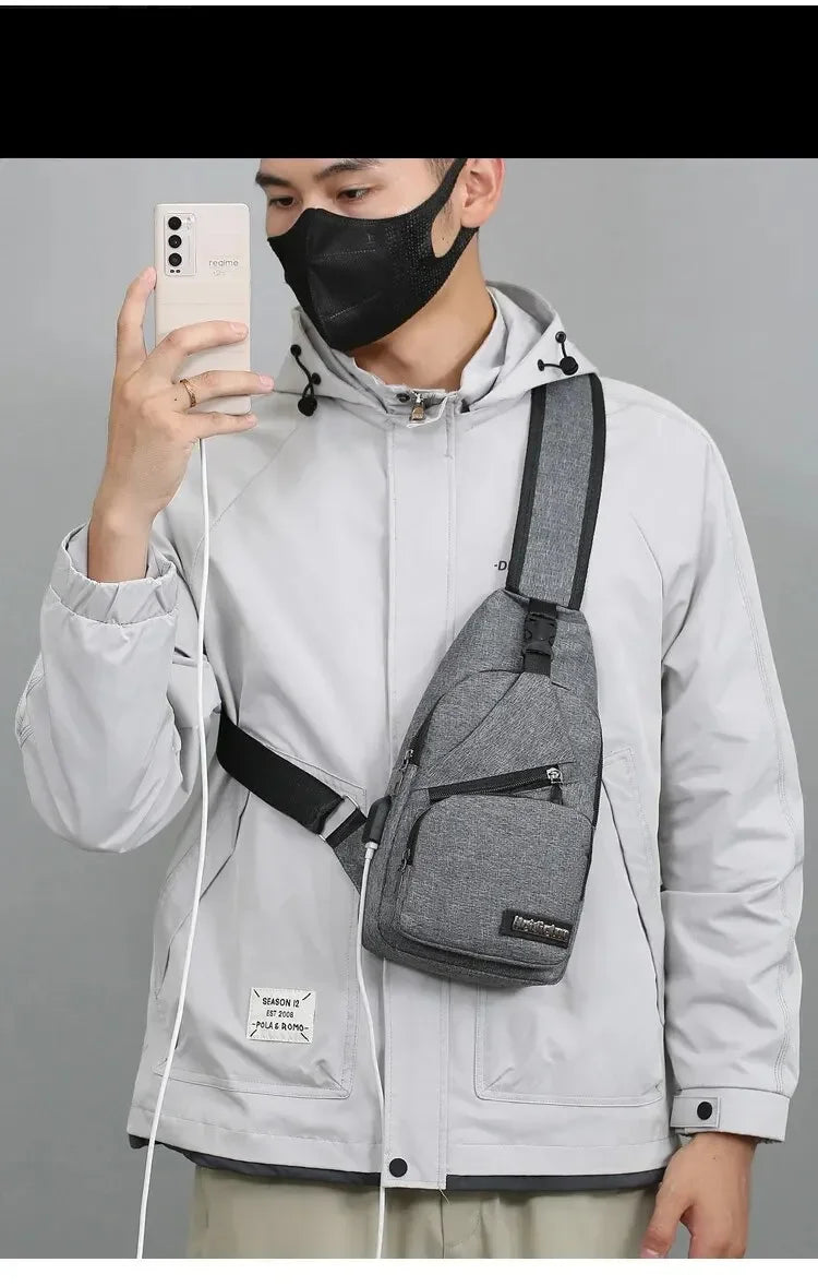 Chest Small Shoulder Bag for Men Leisure Fashion