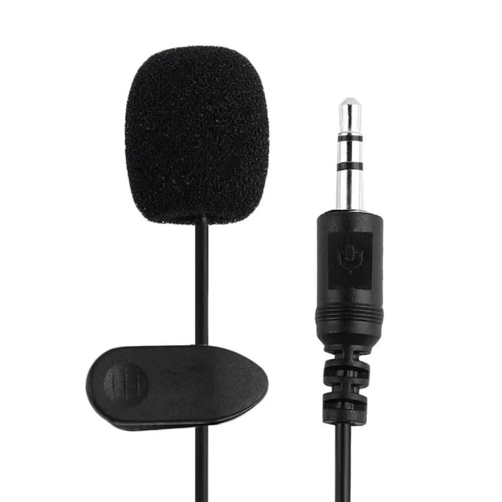 3.5mm Mini Lavalier Microphone Metal Clip Lapel Mic for Mobile Phone PC Laptop Wired Microphone for Speaking Vocal Audio