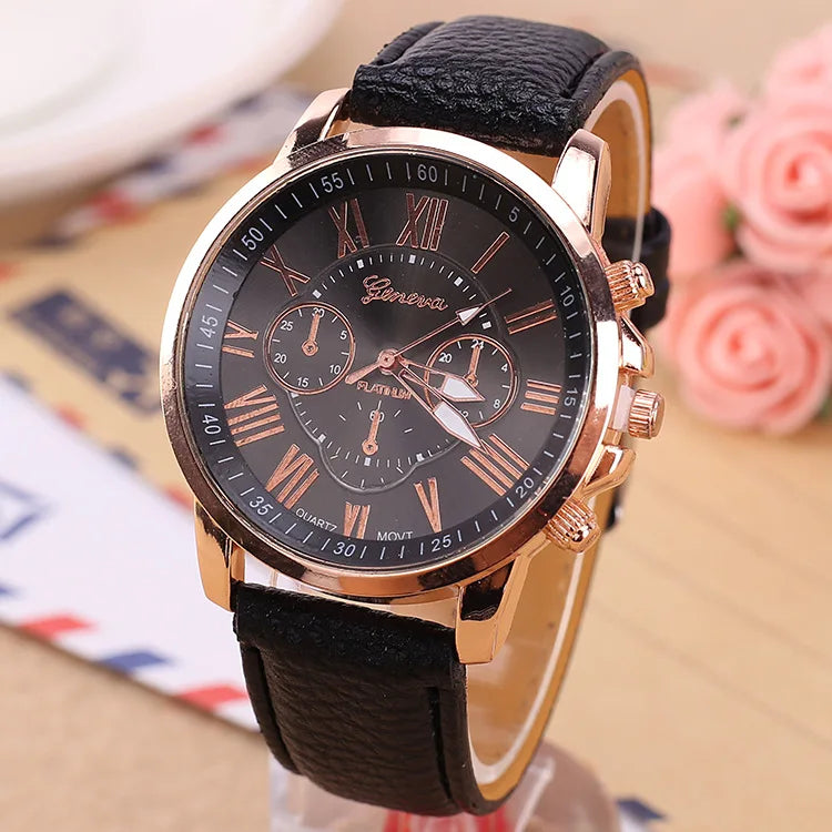 Fashionable Casual Women's Watch Geneva Double Level Belt Quartz Hand