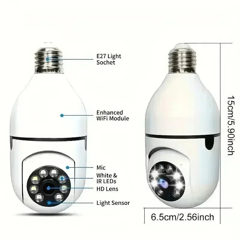 360 Light Bulb Security Camera Home Wireless Surveillance with Audio with Phone APP