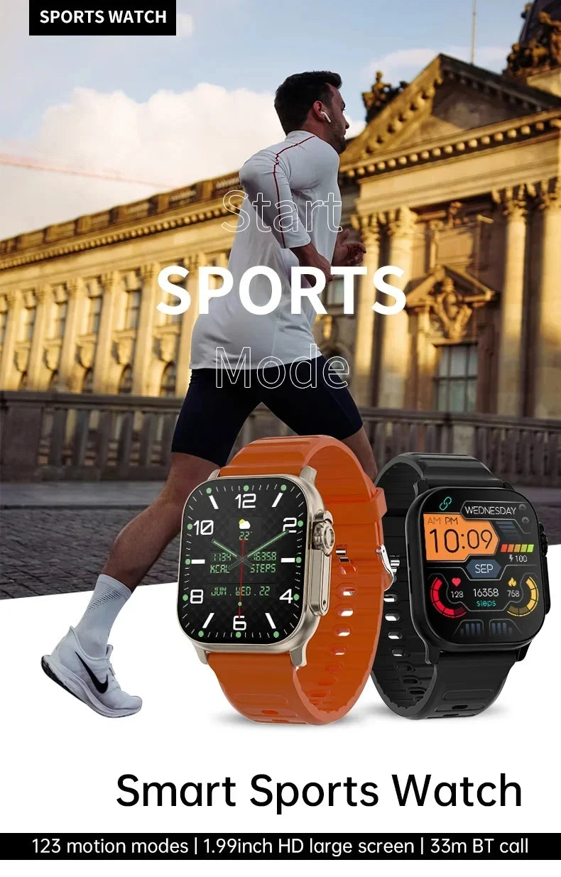 T800 Ultra Smart Watch Men 49mm Series 8 AMOLED Screen NFC Apple