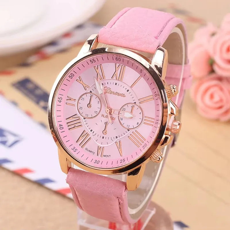 Fashionable Casual Women's Watch Geneva Double Level Belt Quartz Hand