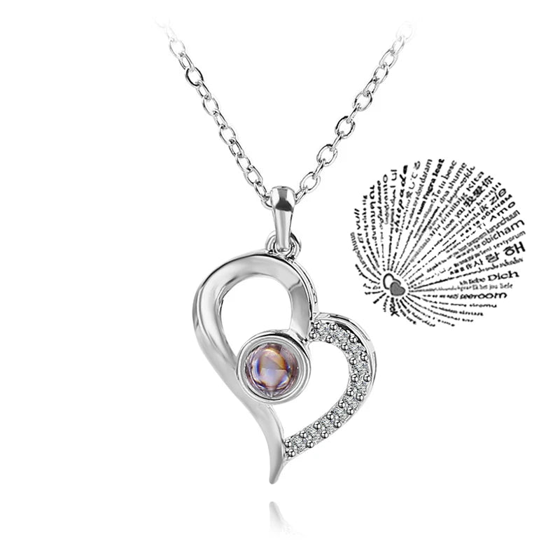 Necklace 100 Languages I Love You Necklaces For Lover Girlfriend Romantic Gifts