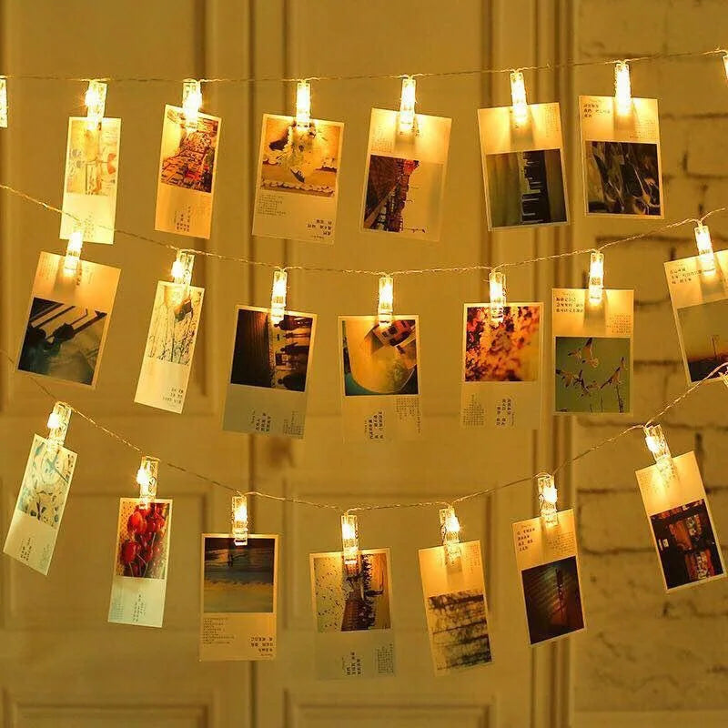 3m 20 LED Photo Clip Fairy String lights Card Holder Garland lamp