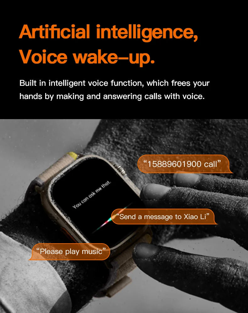 T800 Ultra Smart Watch Men 49mm Series 8 AMOLED Screen NFC Apple