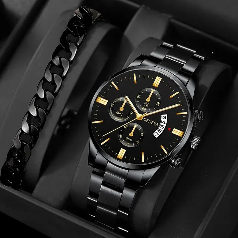 Fashion Men Watch Luxury Calendar Quartz Male Bracelet