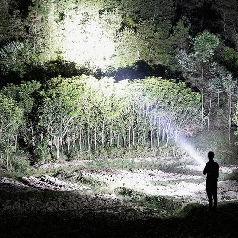 Portable Powerful LED Flashlight USB Rechargeable Spotlight Waterproof Torch Light