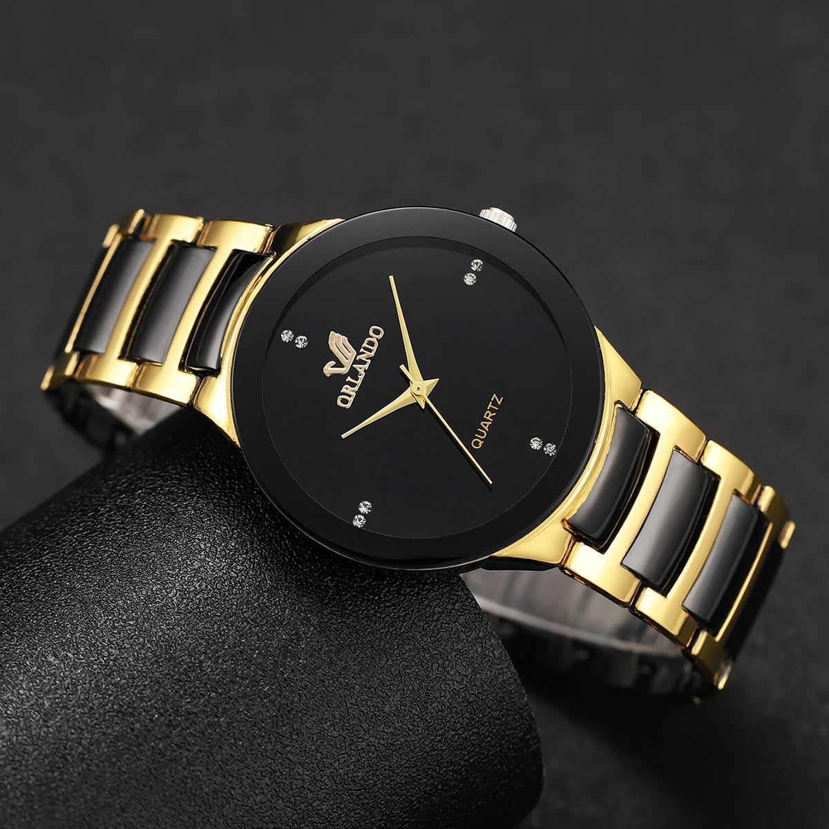 1/2PCS Couple's Watches Fashion Stainless Steel Band Men Women Analog Quartz