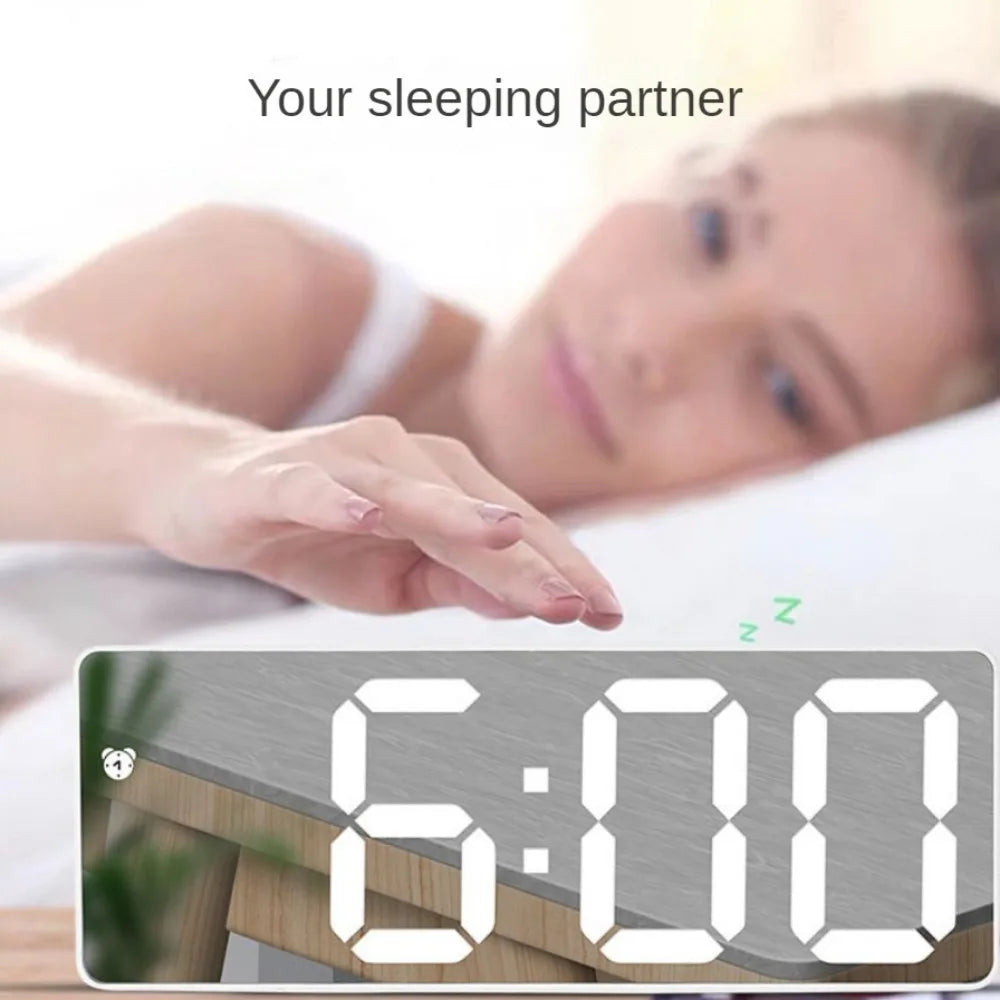 Smart Alarm Clock Screen Mirror Temperature
