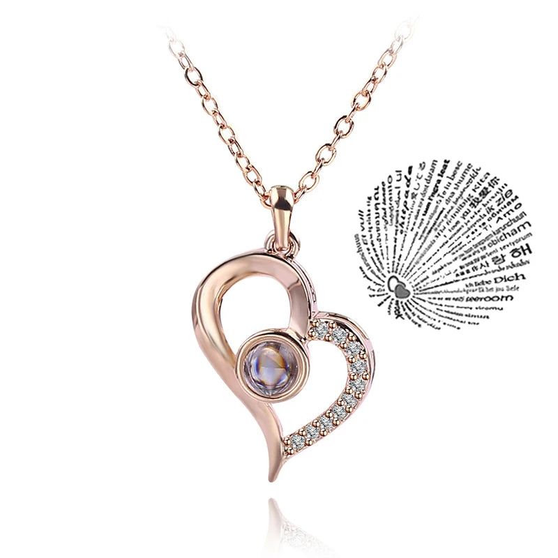 Necklace 100 Languages I Love You Necklaces For Lover Girlfriend Romantic Gifts